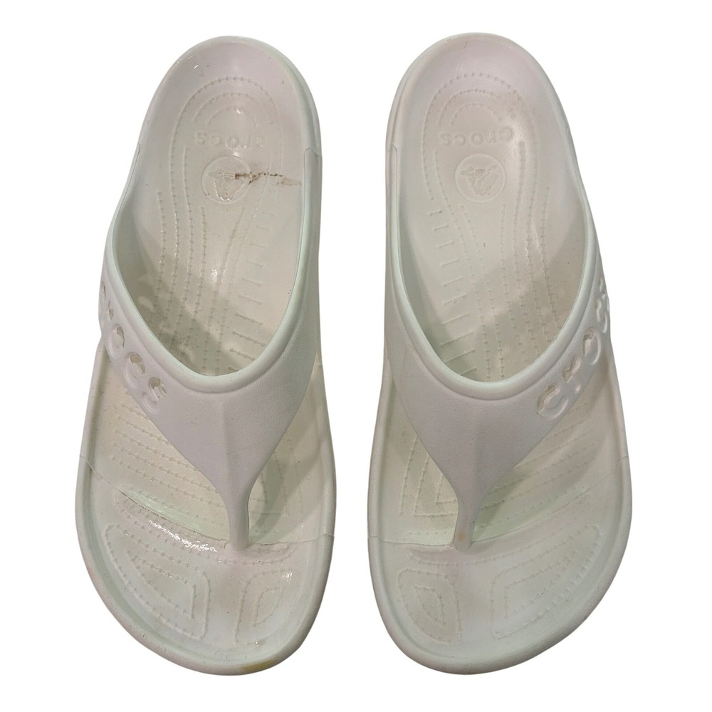 Crocs Mens Beach Summer Pool Side Flip Flop Sandals White M10 W12